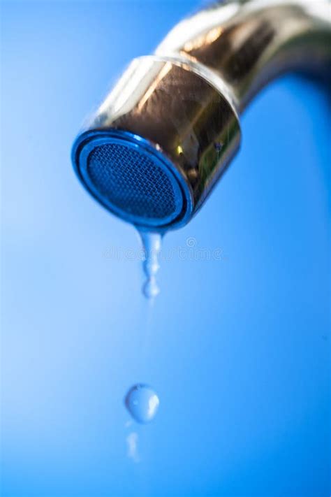 Tap With Dripping Waterdrop Water Leaking Saving Stock Photo Image