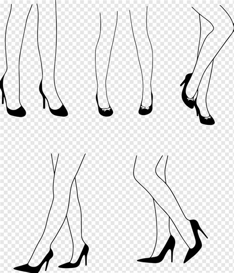 Piernas De Mujer Zapatos Tacones Altos Arte Lineal Png Pngwing