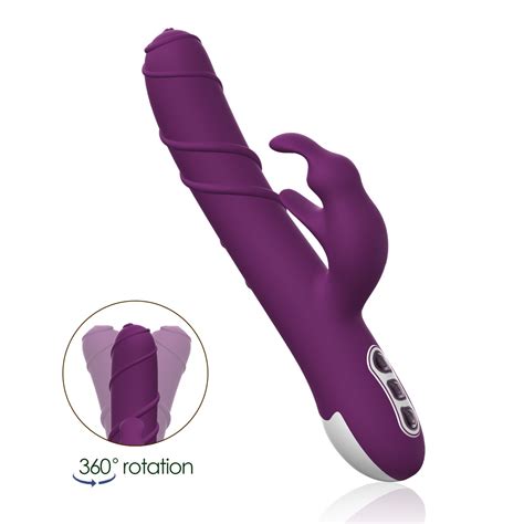 360 Degrees Rotation Rabbit Vibrator Vagina Clitoris G Spot Vibration