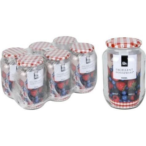 Lot De Bocal En Verre Bocaux Confiture Avec Couvercle Visser Ml