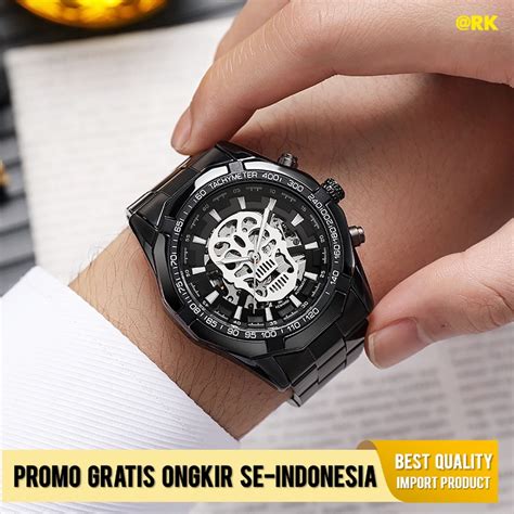 Jual Jam Tangan Dewasa Skeleton Mekanis Watch Pria Multi Fungsional