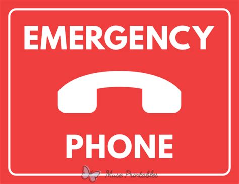 Printable Emergency Phone Sign