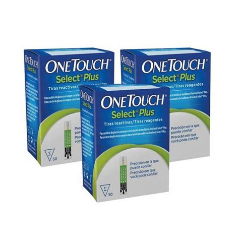 150 Tiras Reagentes De Glicemia ONETOUCH SELECT PLUS 3 TUBETES 50