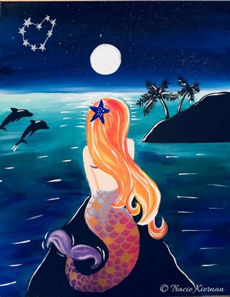 Pin By Tanya Kerwin On Mermaid Stuff Mermaid Painting Mermaid Paintings Acrylic Dolphin Painting