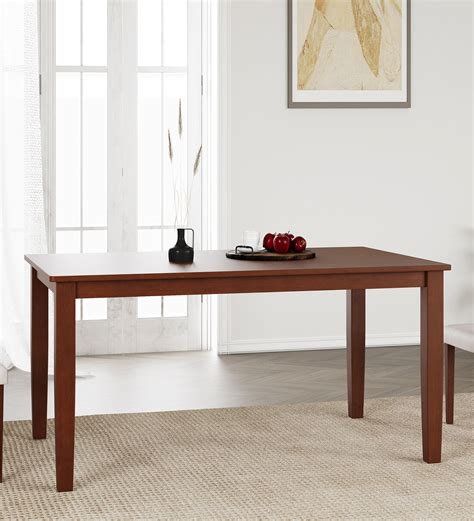 Buy Elderberry Solid Wood Seater Dining Table In Walnut Finish At