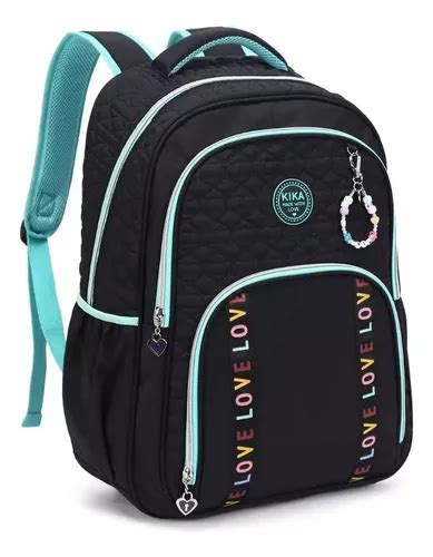 Mochila De Costas Feminina Kika Colors Chaveiro L M Frete Gr Tis