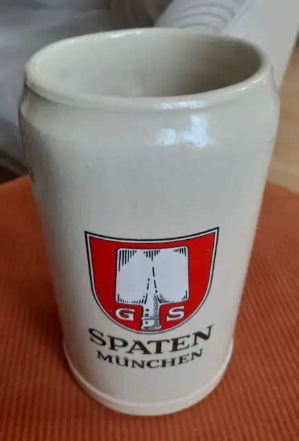 GRANDE CHOPE A Biere En Gres Gs Spaten Munchen Contenance 1 Litre H