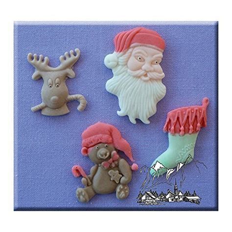 Christmas Silicone Icing Moulds For Cake And Cupcake Decoration Free