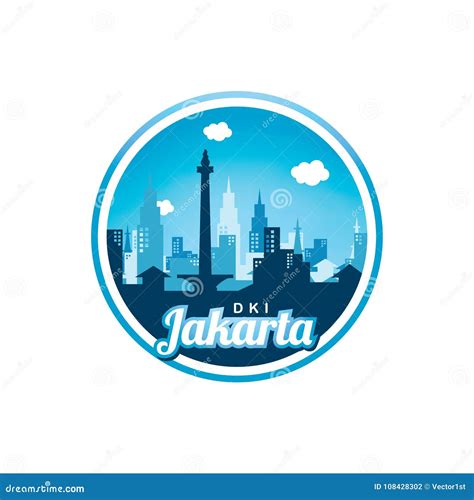 City of Jakarta Label Badge Sticker Logo Template Stock Vector ...