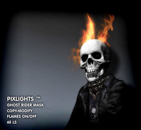 Second Life Marketplace - PIXLIGHTS Ghost rider mask