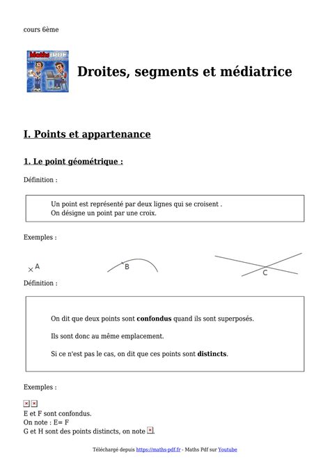 SOLUTION Droites Segments Et Mediatrice Cours De Maths En 6eme Studypool