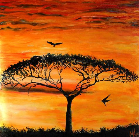 African Sunset Painting At Explore Collection Of