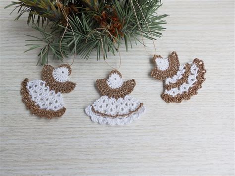 3 Christmas Crochet Angels Crochet Christmas Ornaments Tree - Etsy