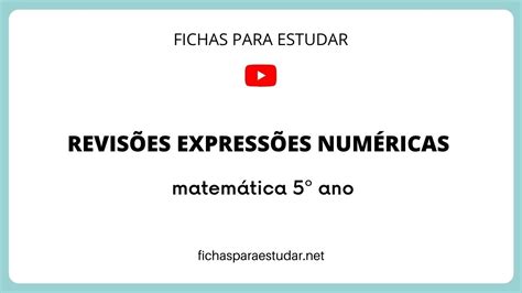 Revis Es Express Es Num Ricas Matem Tica Ano Fichas Para Estudar