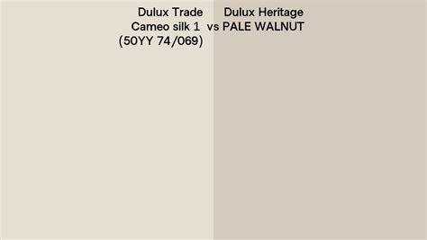 Dulux Trade Cameo Silk Yy Vs Dulux Heritage Pale Walnut