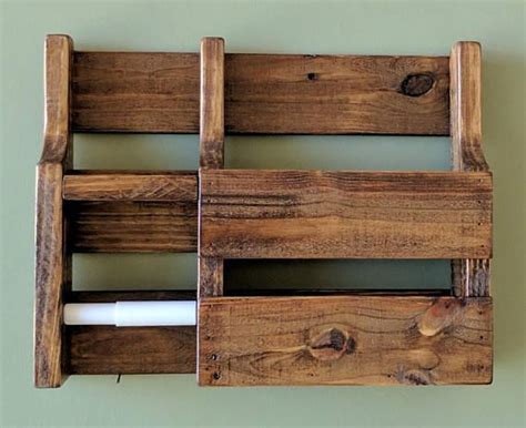 Rustic Reclaimed Magazine Rack Toilet Paper Holder