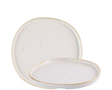 Churchill Stonecast Barley White Organic Walled Plate 10 255cm