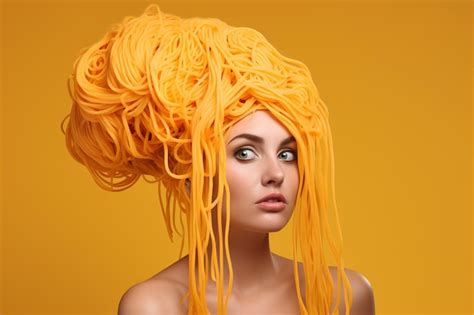 Premium Ai Image Woman With Spaghetti Hair Ai Generated