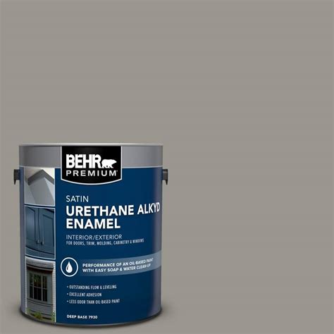 Behr Premium Gal N Battleship Gray Urethane Alkyd Satin Enamel