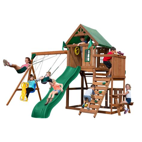 Swing N Slide Playsets Knightsbridge Wood Complete Swing Set Pb 9241 1