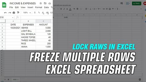 How To Freeze Multiple Rows Excel Spreadsheet Lock Raws In Excel Youtube