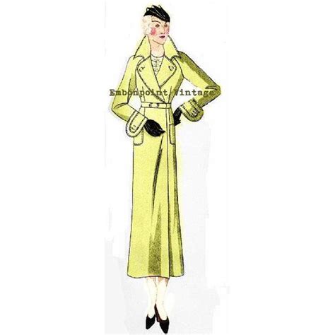 Plus Size Or Any Size 1934 Vintage Coat Sewing Pattern PDF