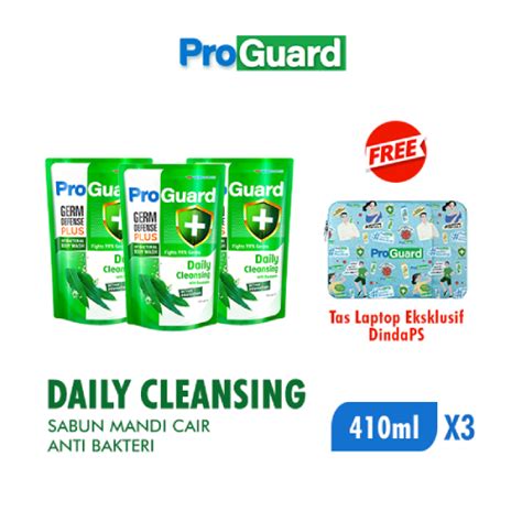 Jual Proguard Bodywash Daily Cleansing 410 Ml X3 Free Tas Laptop