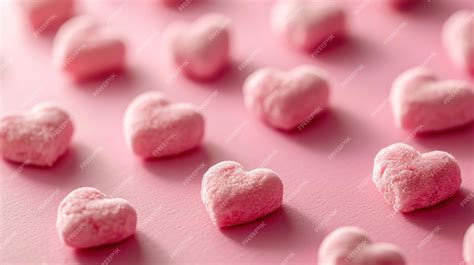 Premium Photo Pink Hearts Floating In The Air On A Pink Background