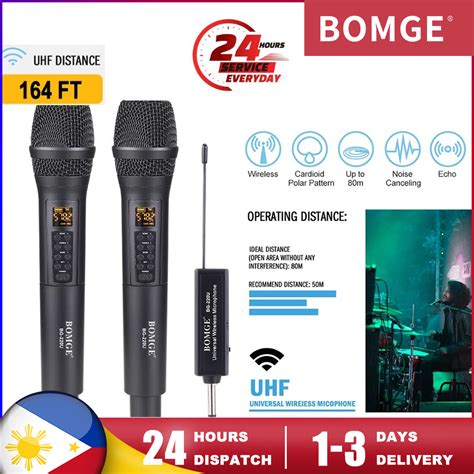 BOMGE UHF Professional Auto FM Wireless Microphone Dynamic Microphone