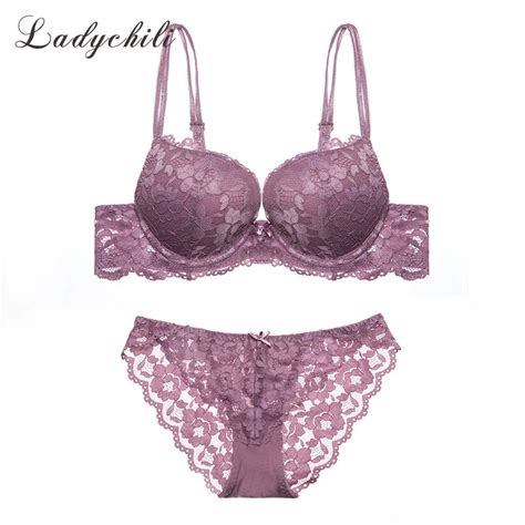 Ladychili Conjunto de sujetador y lencería de lujo para mujer conjunto