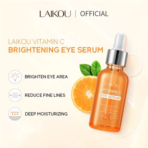 Laikou Vitamin C Brightening Eye Serum Lighten Dark Circles Eye Bag