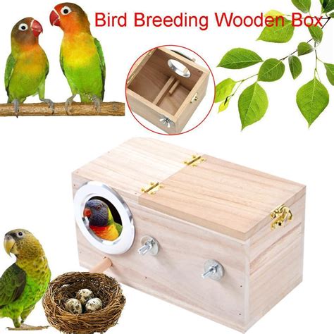 Parakeet Nest Box Bird Cage With Natural Pine Wood Bird Nest Breeding