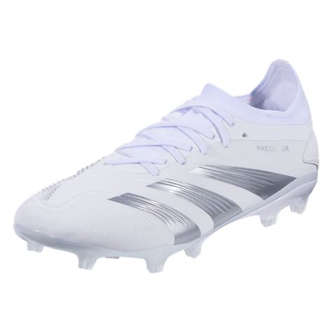 adidas Predator Pro FG Firm Ground Soccer Cleat - White/Silver Metallic ...