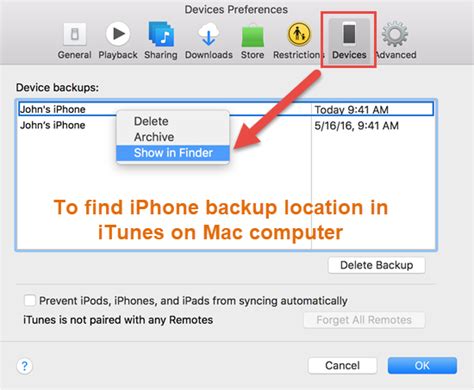 Where To Find IPhone Backup Location In ITunes On Mac Or PC