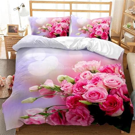 Buy Red Rose 3d Bedding Set Flower Elegant Romantic 2 3 Pieces Duvet