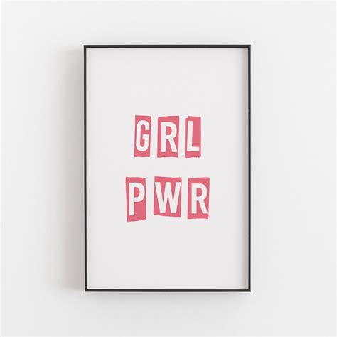 Girl Power Poster Grl Pwr Poster Feminist Poster Feminism Print