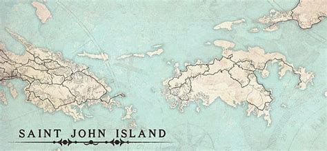 ST JOHN Island USVI Canvas Print Saint John Island U.S. Virgin | Saint john island, Map artwork ...