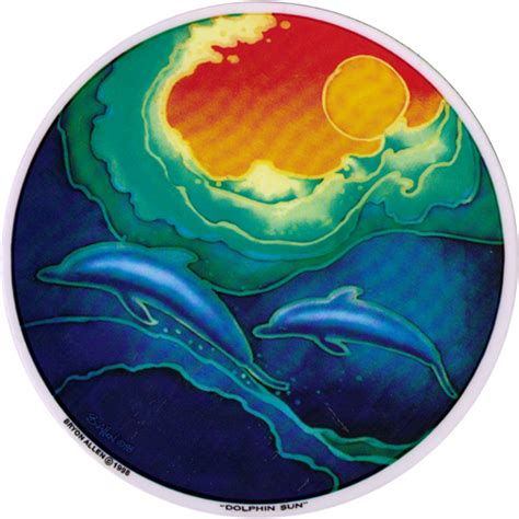 Dolphin Sun Window Sticker Decal Peace Resource Project