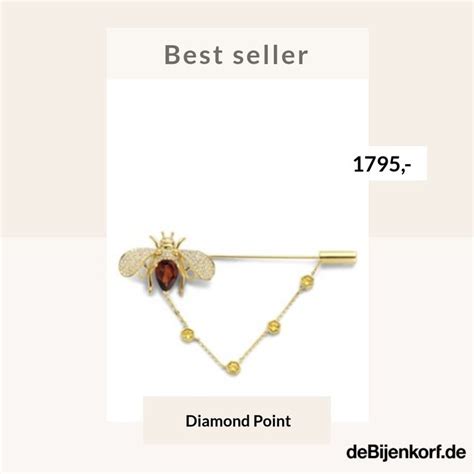 Diamond Point Brosche In Gelbgold Mit Ct Orangenem Citrin Queen