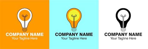 Premium Vector | Idea logo and bulb logo company