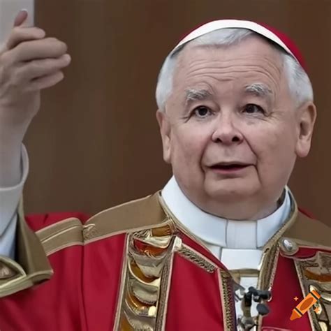 Satirical image of pope kaczyński on Craiyon