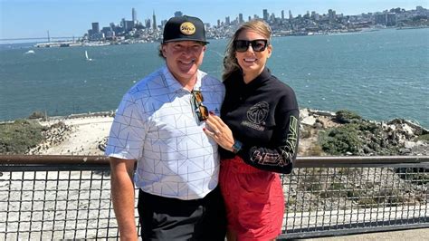 Tony Stewart Poses With His Wife Leah Pruett As The Nascar Legend