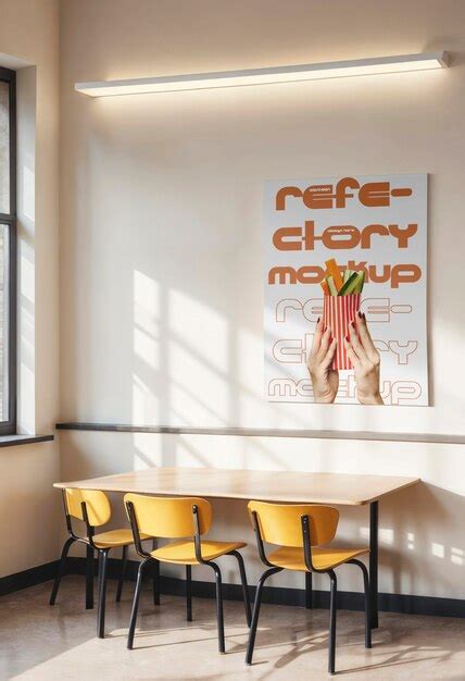 Premium PSD | Refectory interior design mockup