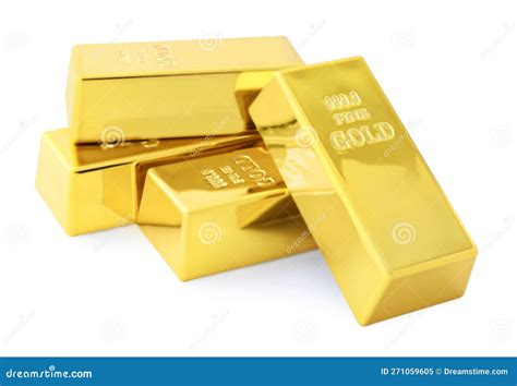 Many Shiny Gold Bars Isolated On White Stock Image Image Of Object