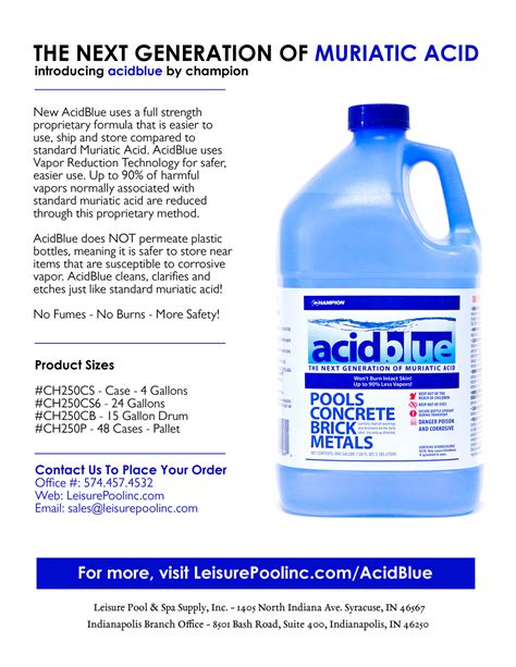 AcidBlue Next Gen Muriatic Acid W Vapor Reduction Technology Case