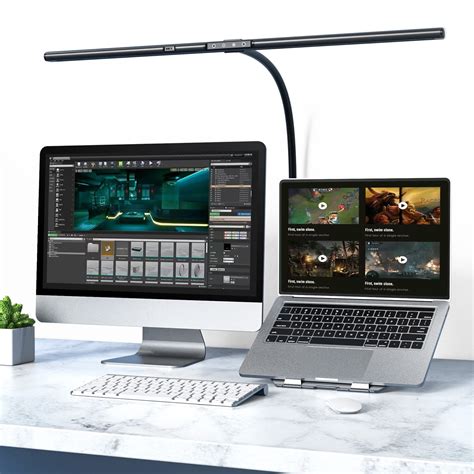 AmazLit LED Desk Lamp 31.5" W, Flexible Gooseneck Office Lamp, Gesture