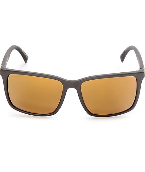 Von Zipper Lesmore Black Satin & Gold Polarized Sunglasses | Zumiez