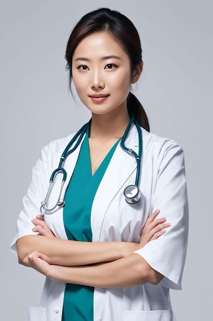 Premium Photo Asian Woman In Medical Attire Generative Ai