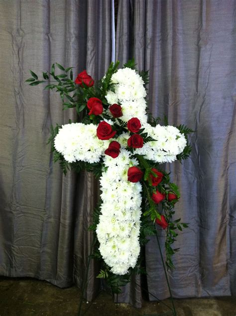 Bleeding Heart Standing Spray Made With With White Daisies And Red