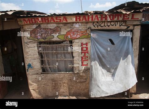 Local Mombasa Raha Hotel, Kibera slums, Nairobi, Kenya, East Africa ...